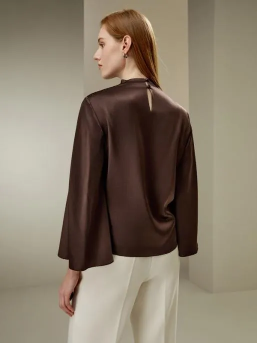 Lilysilk Bell Sleeves Minimalist Silk Top Women Blouses Shirts