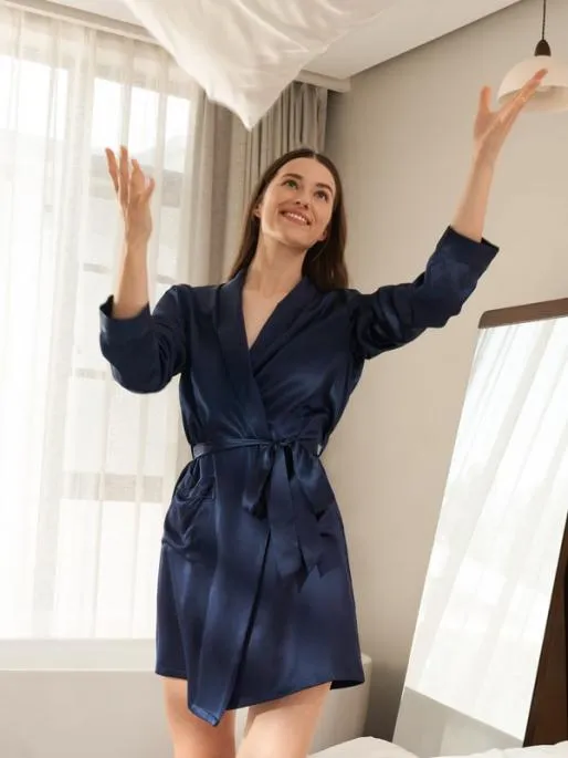Lilysilk Buy Short Silk Robe Women Loungewear Online Shop Women Robes