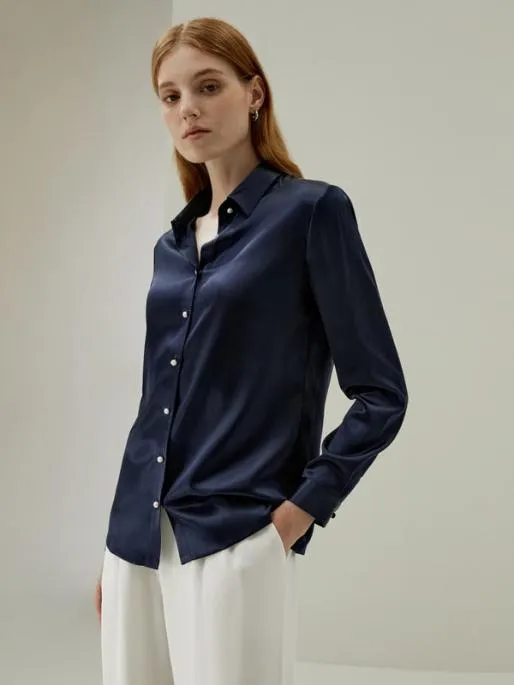 Lilysilk Classic Pearl Button 100 Pure Silk Blouse For Women Women Essentials