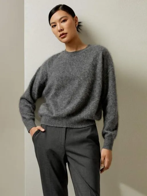 Lilysilk Classic Round Neck Cashmere Sweater Women Knitwear