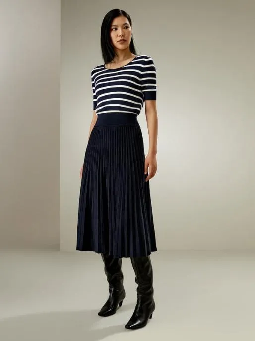 Lilysilk Contrasting Color Striped Silk Knit Crop Top Women Tops