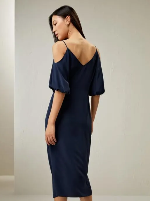 Lilysilk Elegant Silk Crpe De Chine Cold Shoulder Dress Women Jumpsuits Dresses
