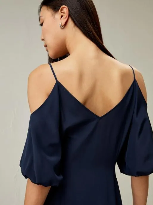 Lilysilk Elegant Silk Crpe De Chine Cold Shoulder Dress Women Jumpsuits Dresses