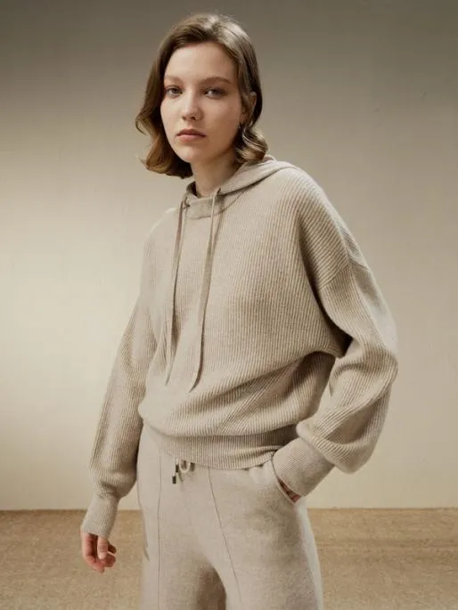 Lilysilk Eshe 2in1 Cashmere Detachable Hoodie Women Knitwear