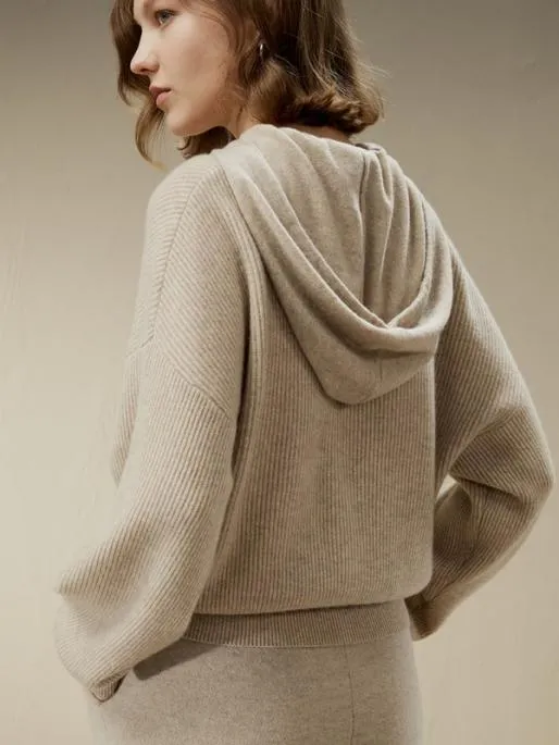 Lilysilk Eshe 2in1 Cashmere Detachable Hoodie Women Knitwear