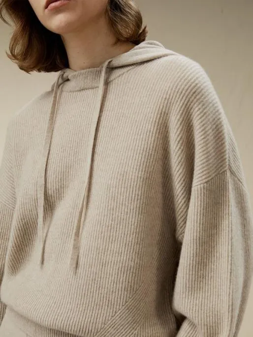 Lilysilk Eshe 2in1 Cashmere Detachable Hoodie Women Knitwear