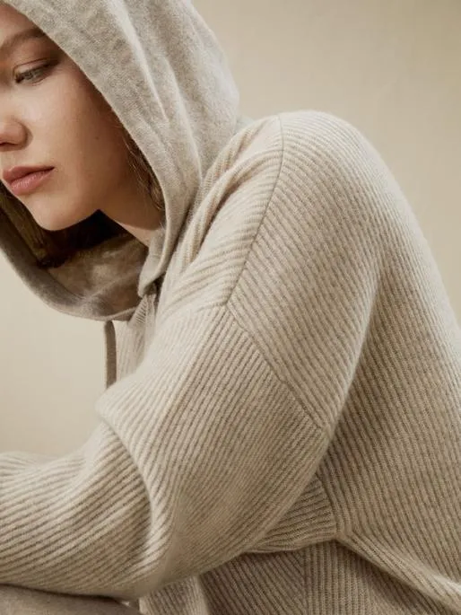 Lilysilk Eshe 2in1 Cashmere Detachable Hoodie Women Knitwear