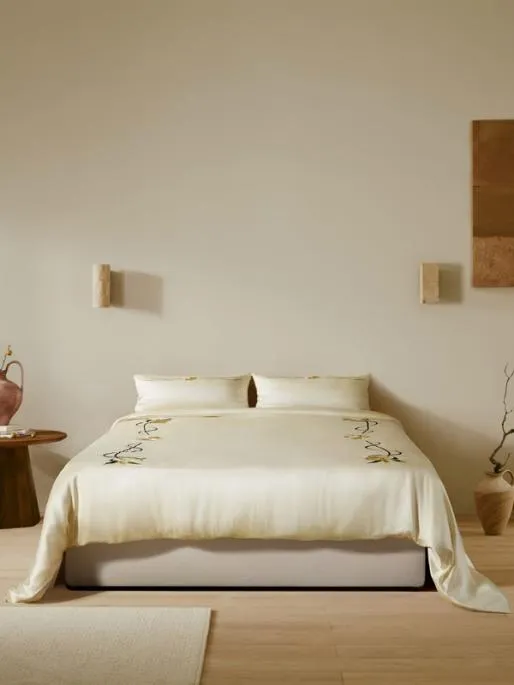 Lilysilk Exquisite Silk Duvet Cover With Lily Embroidery Home Silk Duvet Covers