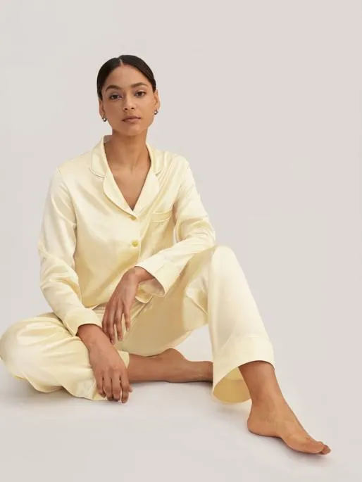 Lilysilk Golden Cocoon Silk Satin Pajama Set Women Pajamas