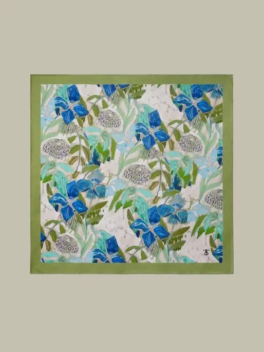 Lilysilk Praslin Tropical Plant Print Silk Square Scarf Women Wraps Scarves