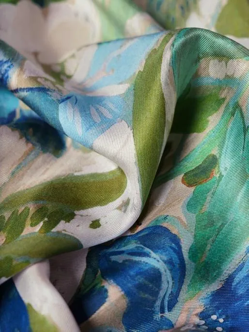 Lilysilk Praslin Tropical Plant Print Silk Square Scarf Women Wraps Scarves
