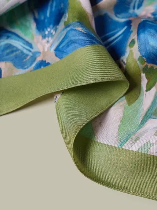 Lilysilk Praslin Tropical Plant Print Silk Square Scarf Women Wraps Scarves