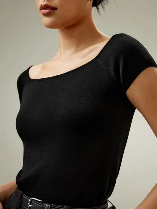 Lilysilk Silk Knit OffShoulder Top Women Tops