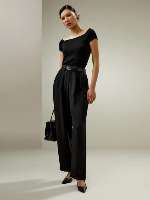 Lilysilk Silk Knit OffShoulder Top Women Tops