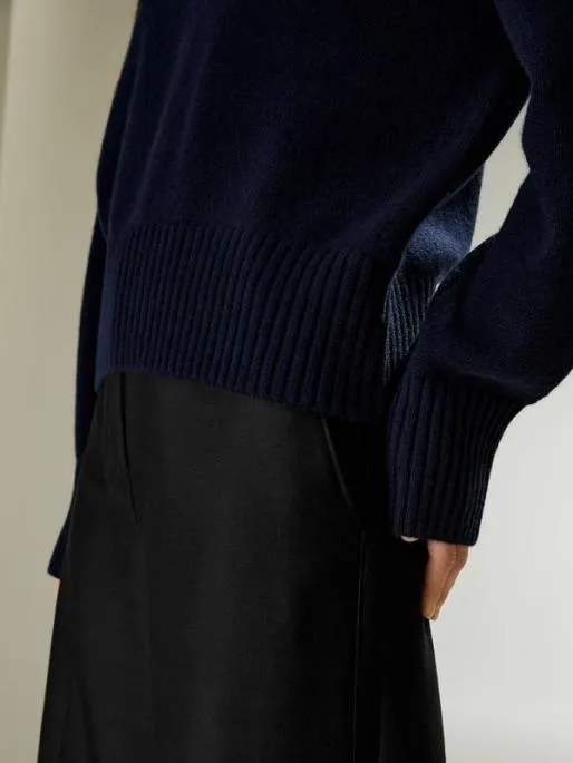 Lilysilk VNeck Relaxed Fit Wool Cashmere Blend Sweater Women Knitwear