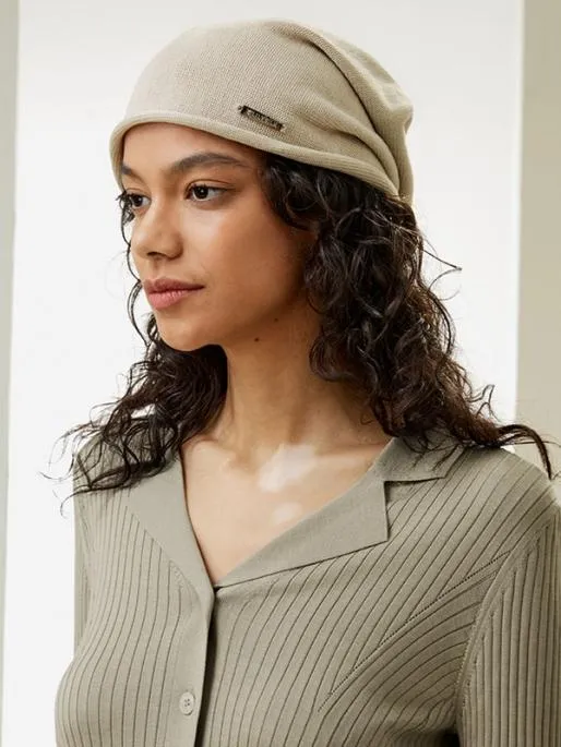 Lilysilk Versatile Metal Logo Silk Beanie Women Belts Hats
