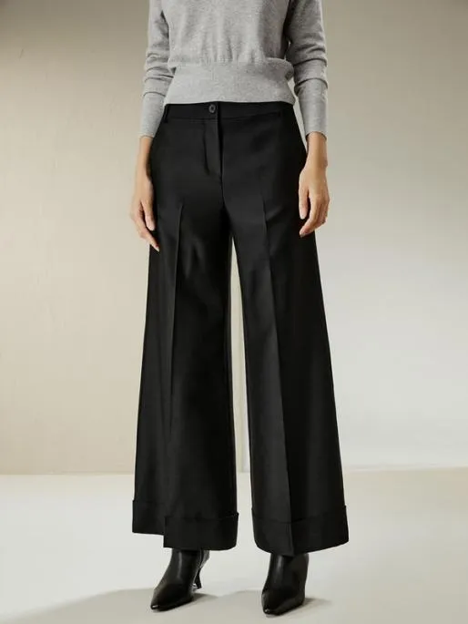 Lilysilk Wide Leg Silklined Wool Trousers Women Essentials