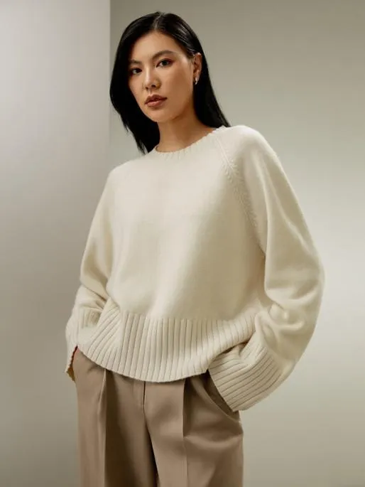 Lilysilk WoolBlend Crew Neck Sweater Women Knitwear