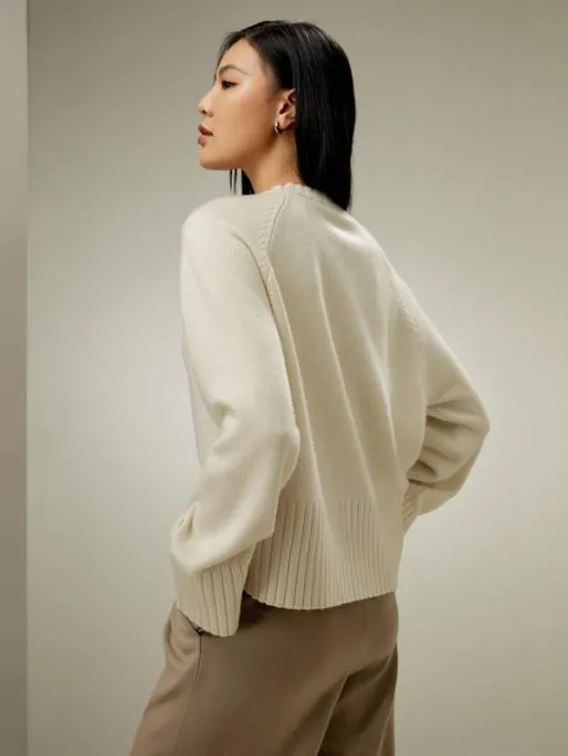 Lilysilk WoolBlend Crew Neck Sweater Women Knitwear