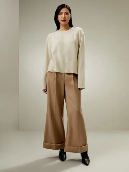 Lilysilk WoolBlend Crew Neck Sweater Women Knitwear
