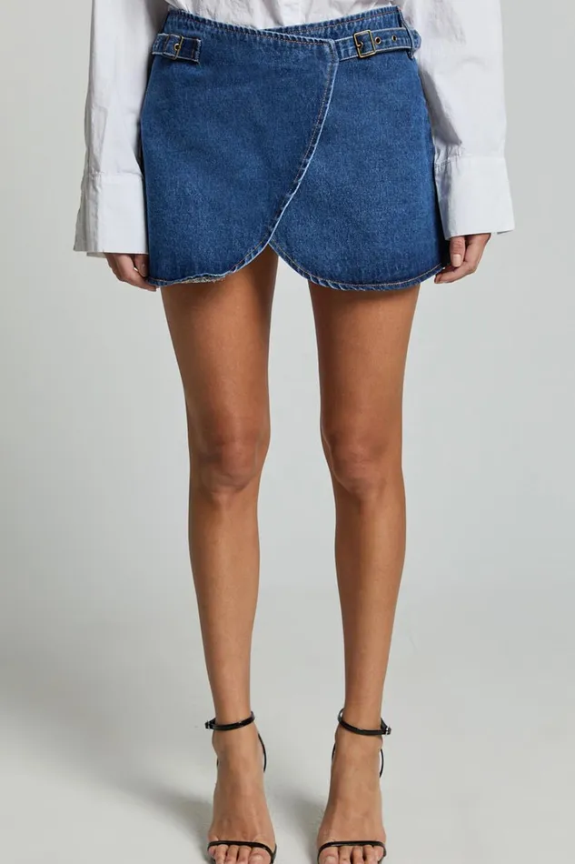Lioness 8211 Anja Mini Skirt In Dark Denim Women Showpo Denim