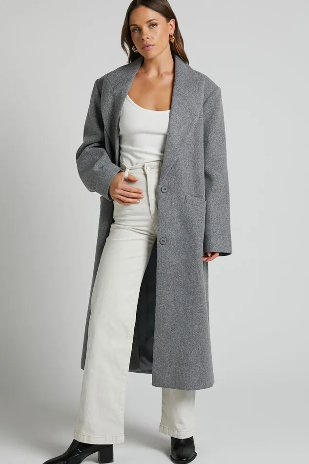 Lioness 8211 Olsen Coat In Slate Women Showpo Jackets and Coats