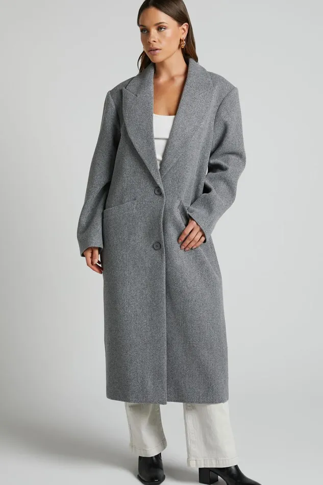 Lioness 8211 Olsen Coat In Slate Women Showpo Jackets and Coats