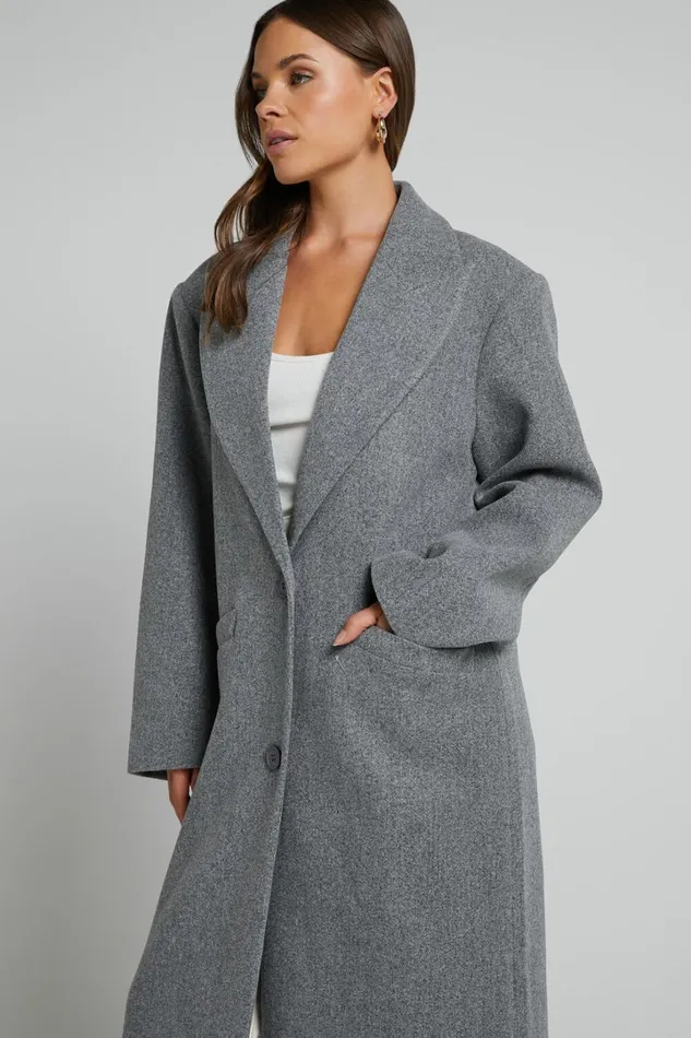 Lioness 8211 Olsen Coat In Slate Women Showpo Jackets and Coats