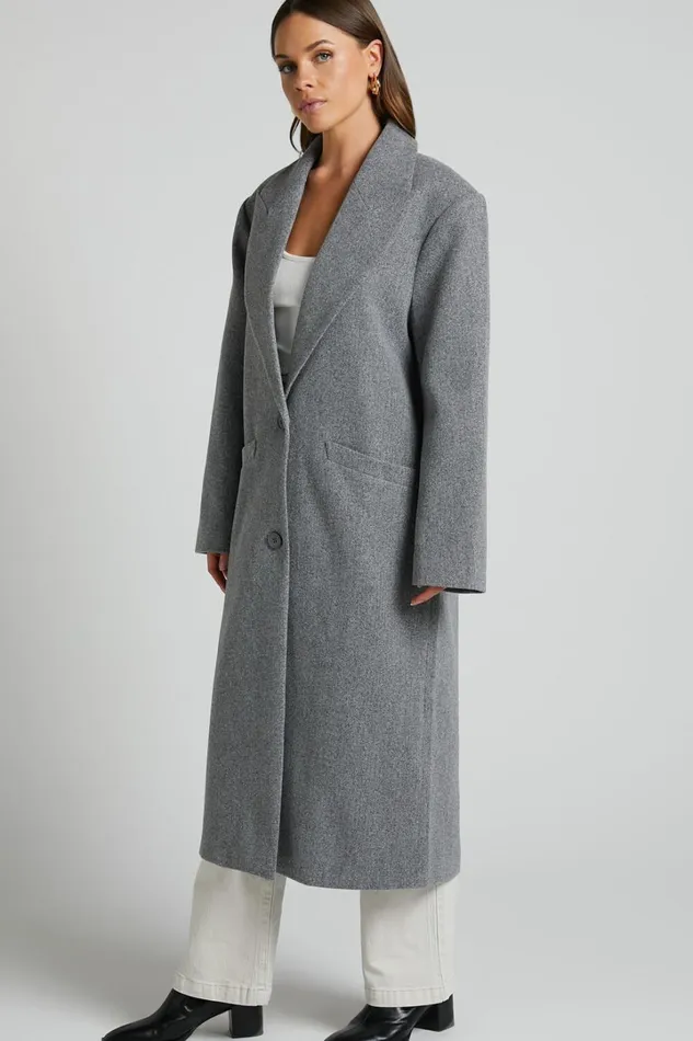 Lioness 8211 Olsen Coat In Slate Women Showpo Jackets and Coats