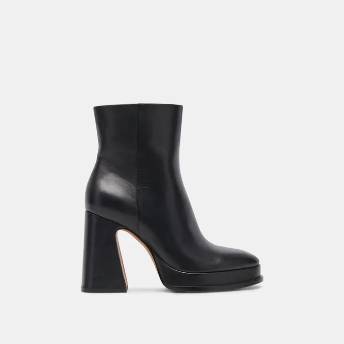 Lochly Boots Black Leather Women Dolce Vita Boots and Booties