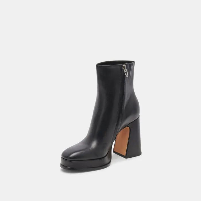 Lochly Boots Black Leather Women Dolce Vita Boots and Booties