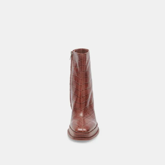Lochly Boots Walnut Embossed Leather Women Dolce Vita Boots and Booties