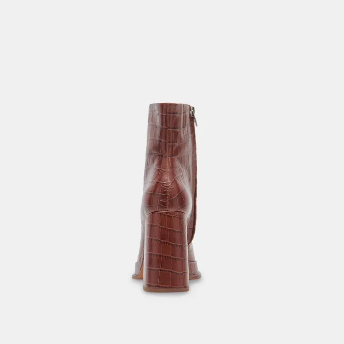 Lochly Boots Walnut Embossed Leather Women Dolce Vita Boots and Booties