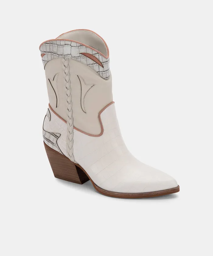 Loral Booties Ivory Leather Women Dolce Vita Boots and Booties