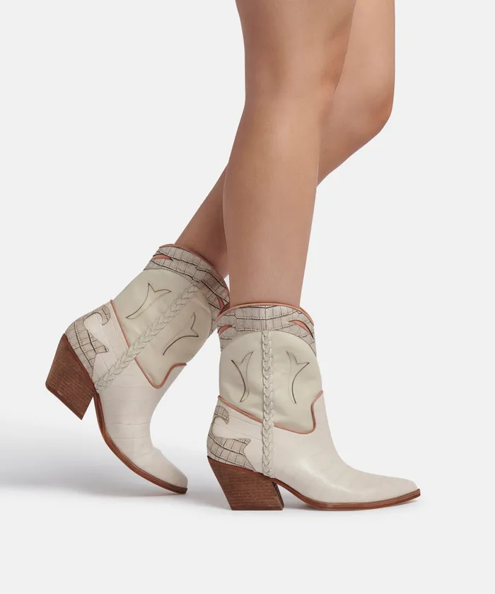 Loral Booties Ivory Leather Women Dolce Vita Boots and Booties