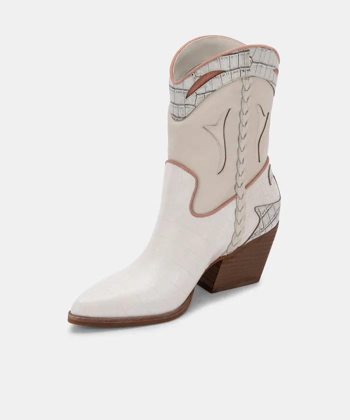 Loral Booties Ivory Leather Women Dolce Vita Boots and Booties