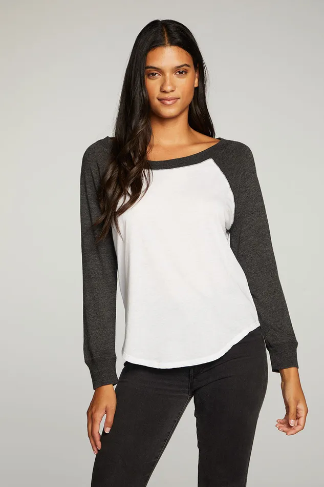 Loungewear Chaser Brand Womens Triblend Jersey Long Sleeve Baseball Tee