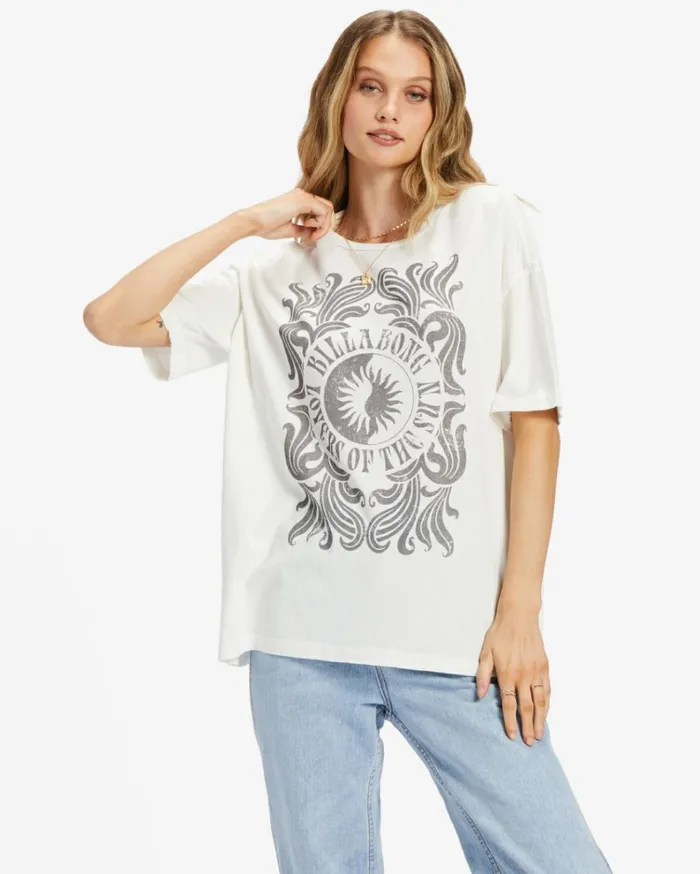 Lovers Of The Sun TShirt Salt Crystal Women Billabong Graphic Tees and Tanks