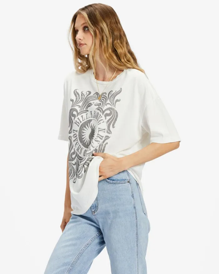 Lovers Of The Sun TShirt Salt Crystal Women Billabong Graphic Tees and Tanks