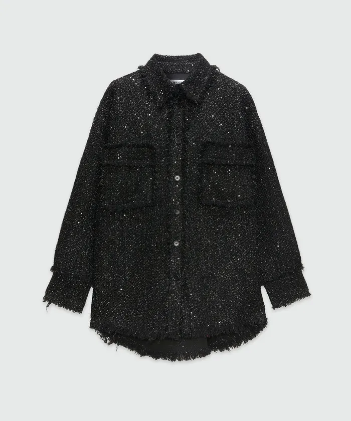 Lurex Tweed Shirt Women MSGM Tops And Shirts