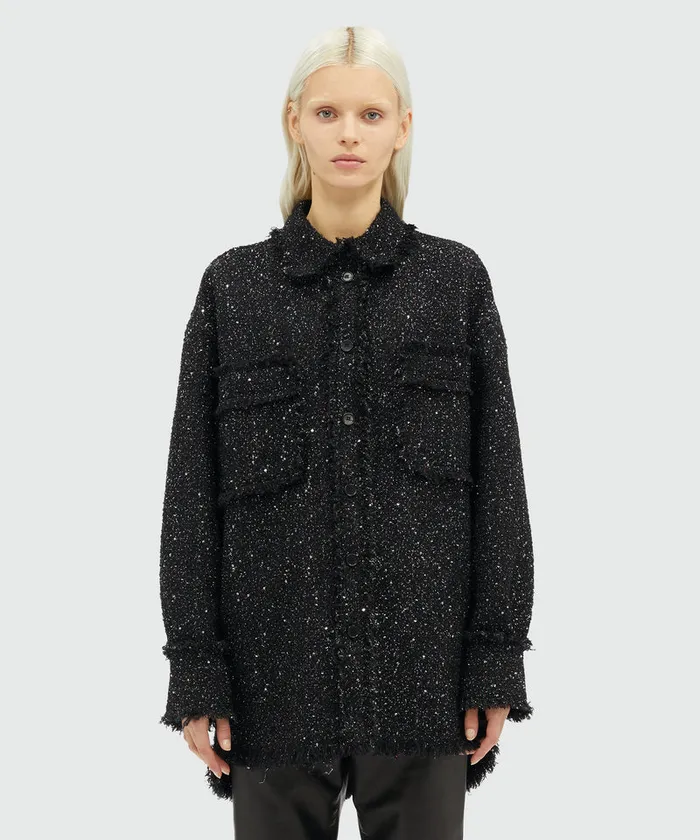 Lurex Tweed Shirt Women MSGM Tops And Shirts