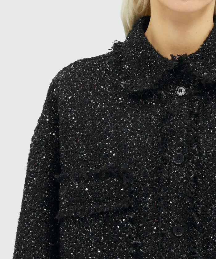 Lurex Tweed Shirt Women MSGM Tops And Shirts