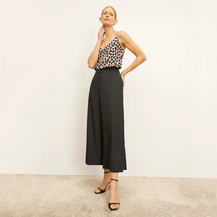 M M LaFleur Pants Women The Zhou Culotte 8211 Eco Heavy Soft Wave Black