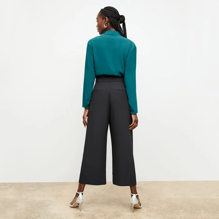 M M LaFleur Pants Women The Zhou Culotte 8211 Eco Heavy Soft Wave Black