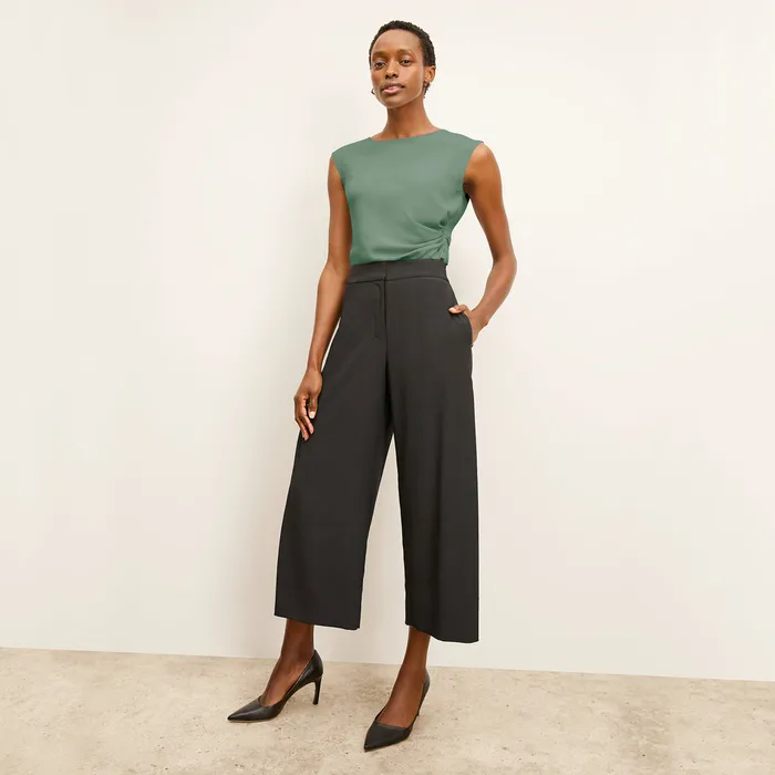 M M LaFleur Pants Women The Zhou Culotte 8211 Eco Heavy Soft Wave Black