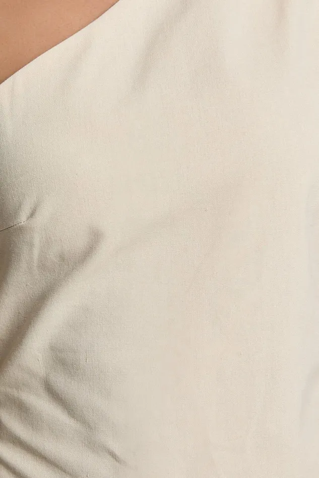 Mardelle Mini Dress 8211 Linen Look One Shoulder Shift Dress In Neutral Women Showpo Conscious