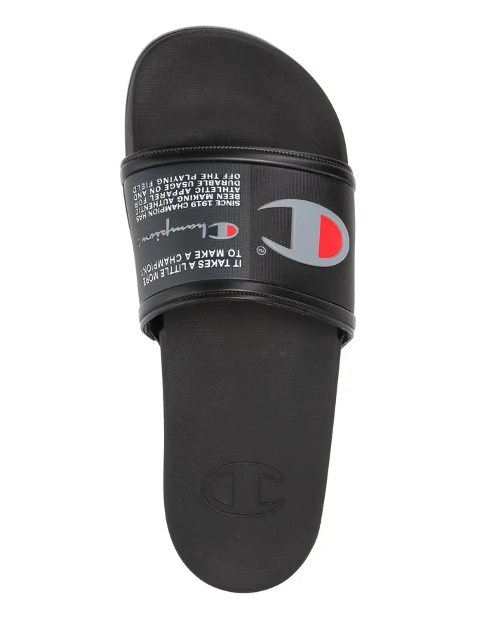 Men039S Ipo Squish Slides Jock Tag BlackConcreteScarlet Blackscarletconcrete Men Champion Lifestyle