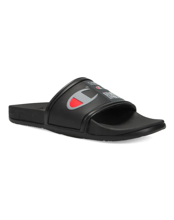 Men039S Ipo Squish Slides Jock Tag BlackConcreteScarlet Blackscarletconcrete Men Champion Lifestyle