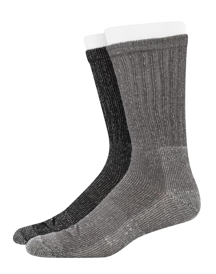 Men039S Outdoor Midweight Crew With Wool 2Pairs Medium Greyblack Men Champion Socks