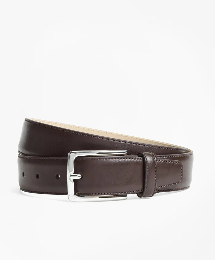 Men 1818 Leather Belt Dark Brown Brooks Brothers Belts